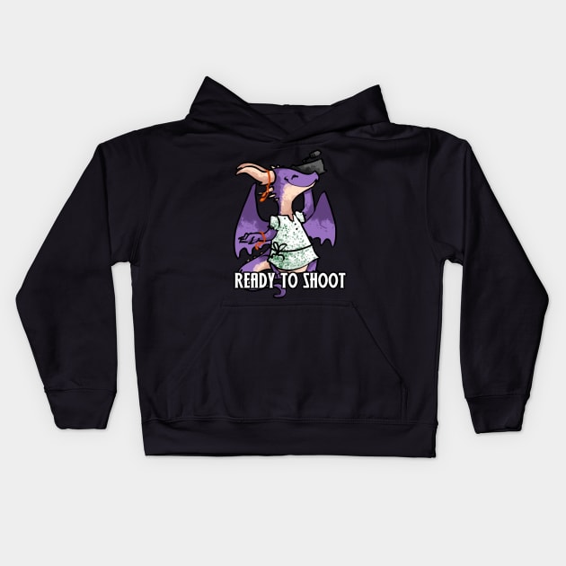 Purple Dragon Ready to Shoot Kids Hoodie by Shopping Dragons